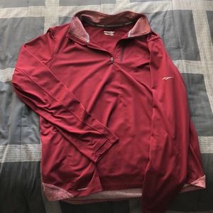 Maroon Saucony brand Quarter Zip. Great condition.